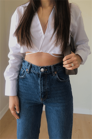 KOYU RENK WİDE LEG JEAN