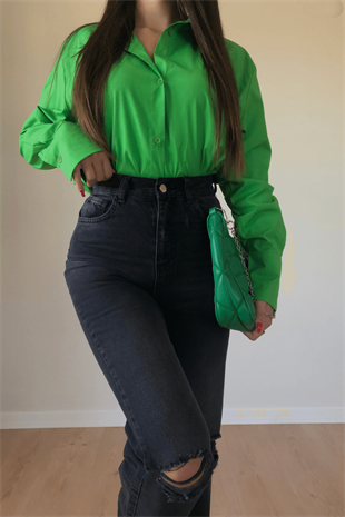 FÜME DİZİ YIRTIK JEAN 