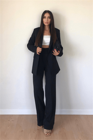 MODEL SİYAH PALLAZZO PANTOLON
