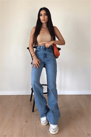 YÜKSEK BEL WİDE LEG JEAN 