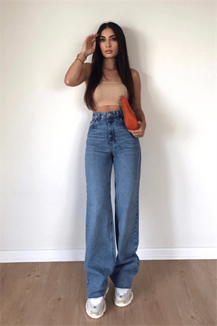 YÜKSEK BEL WİDE LEG JEAN 
