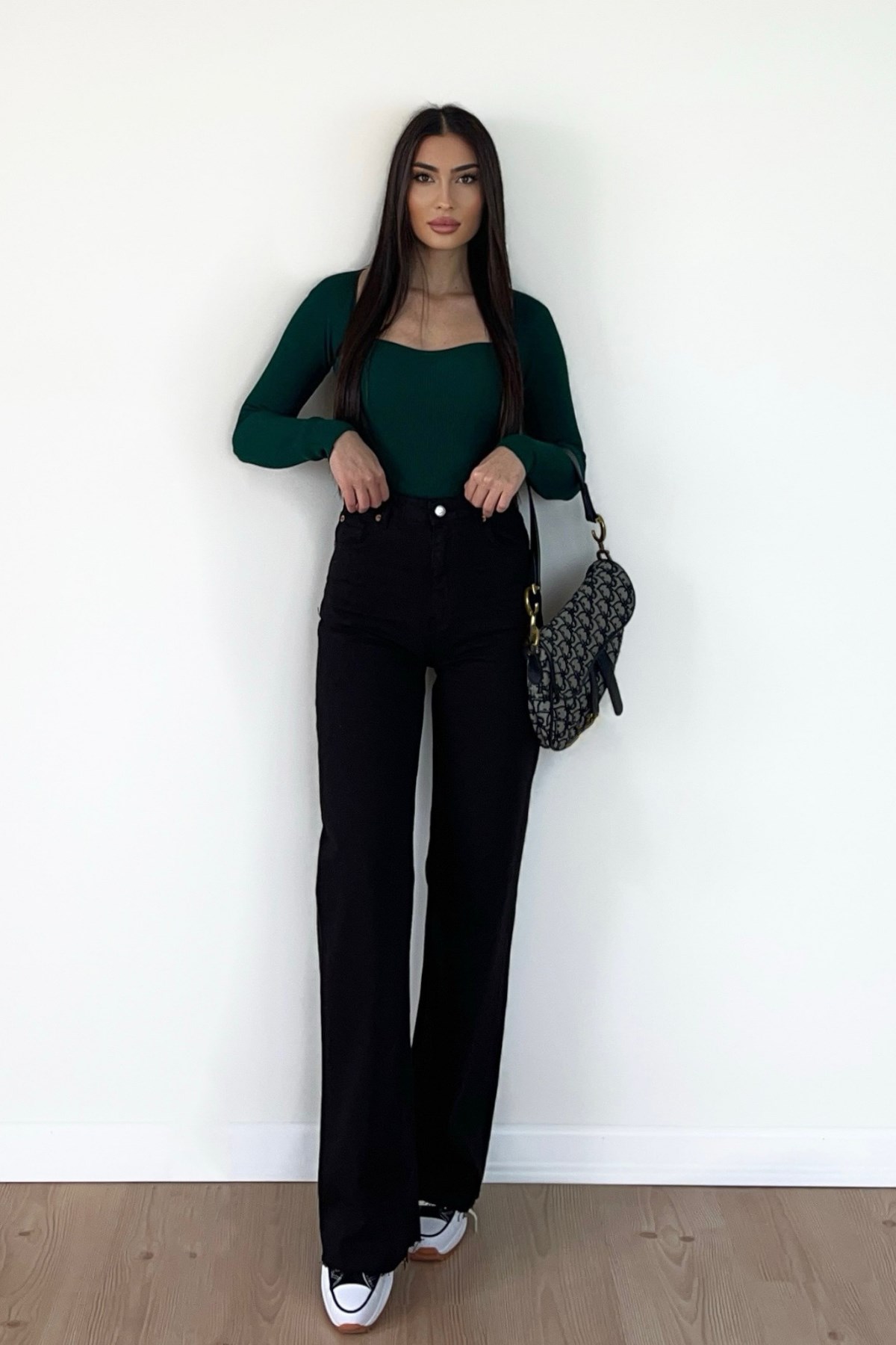  WİDE LEG SİYAH JEAN 