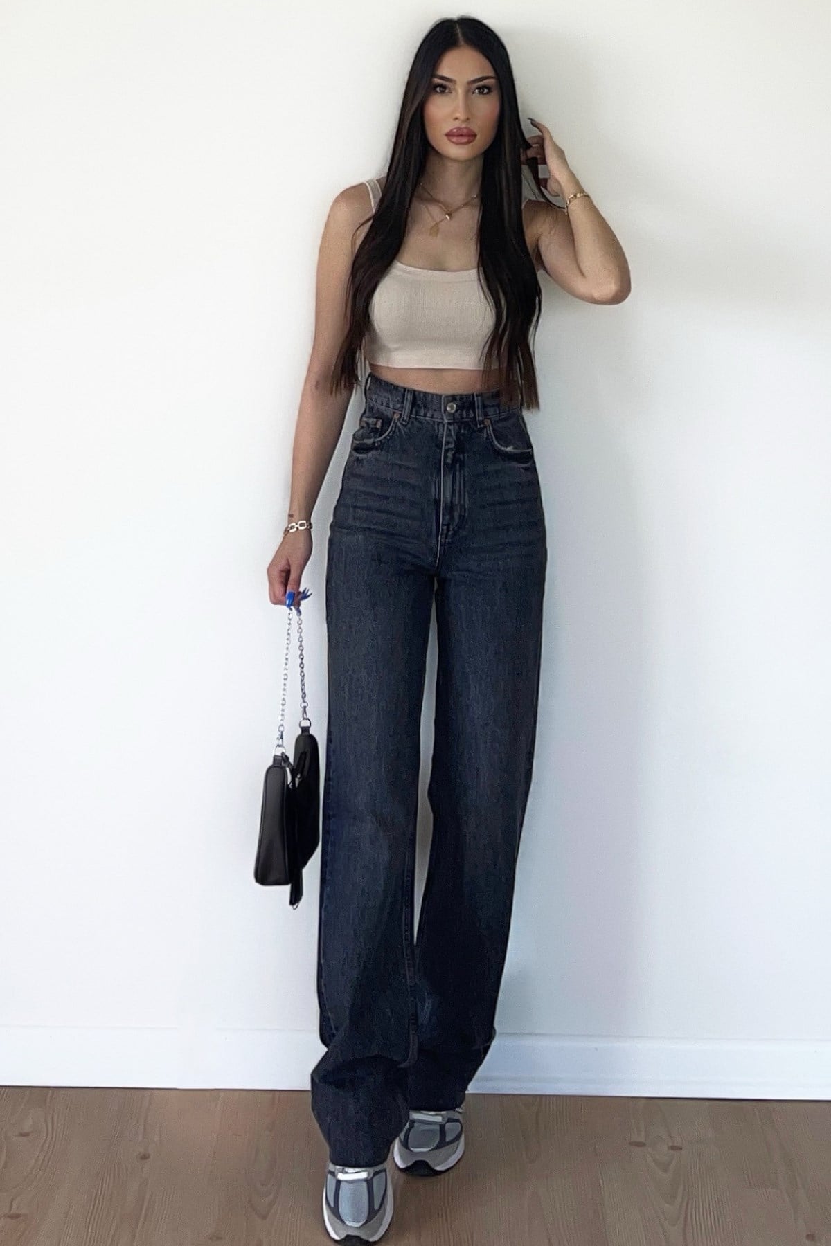 ANTRASİT WİDE LEG JEAN