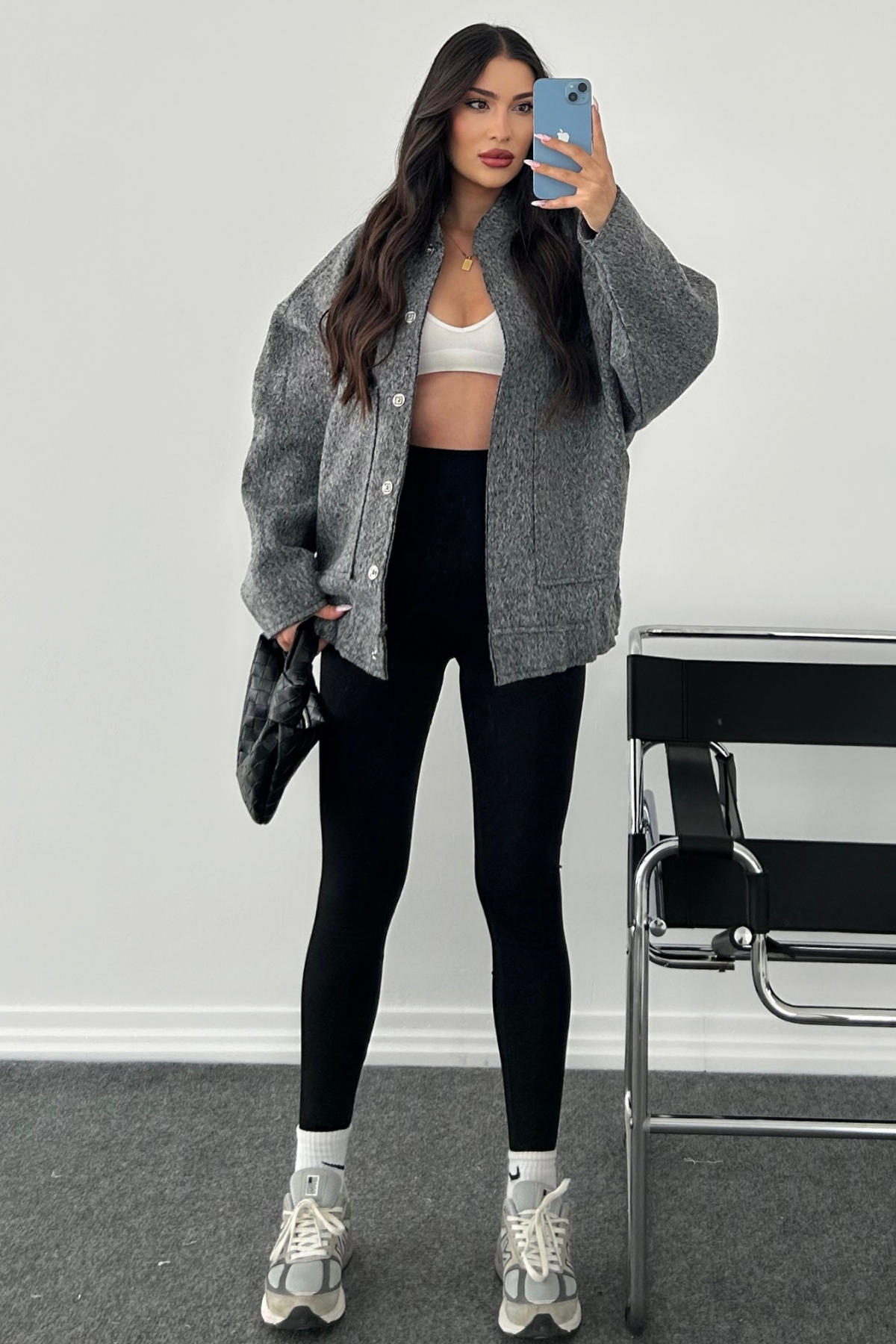 GRİ OVERSİZE BOMBER CEKET