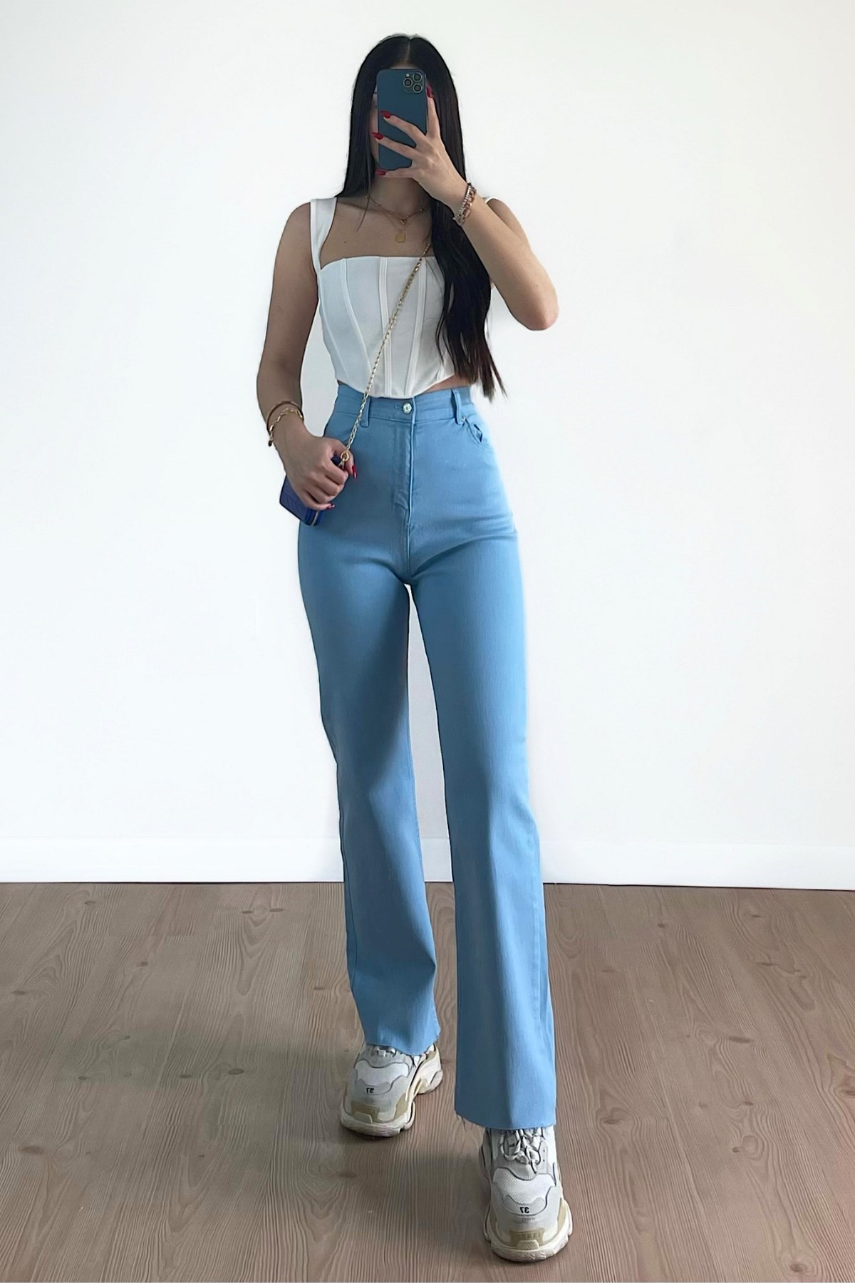 İWİDE LEG JEAN- MAVİ