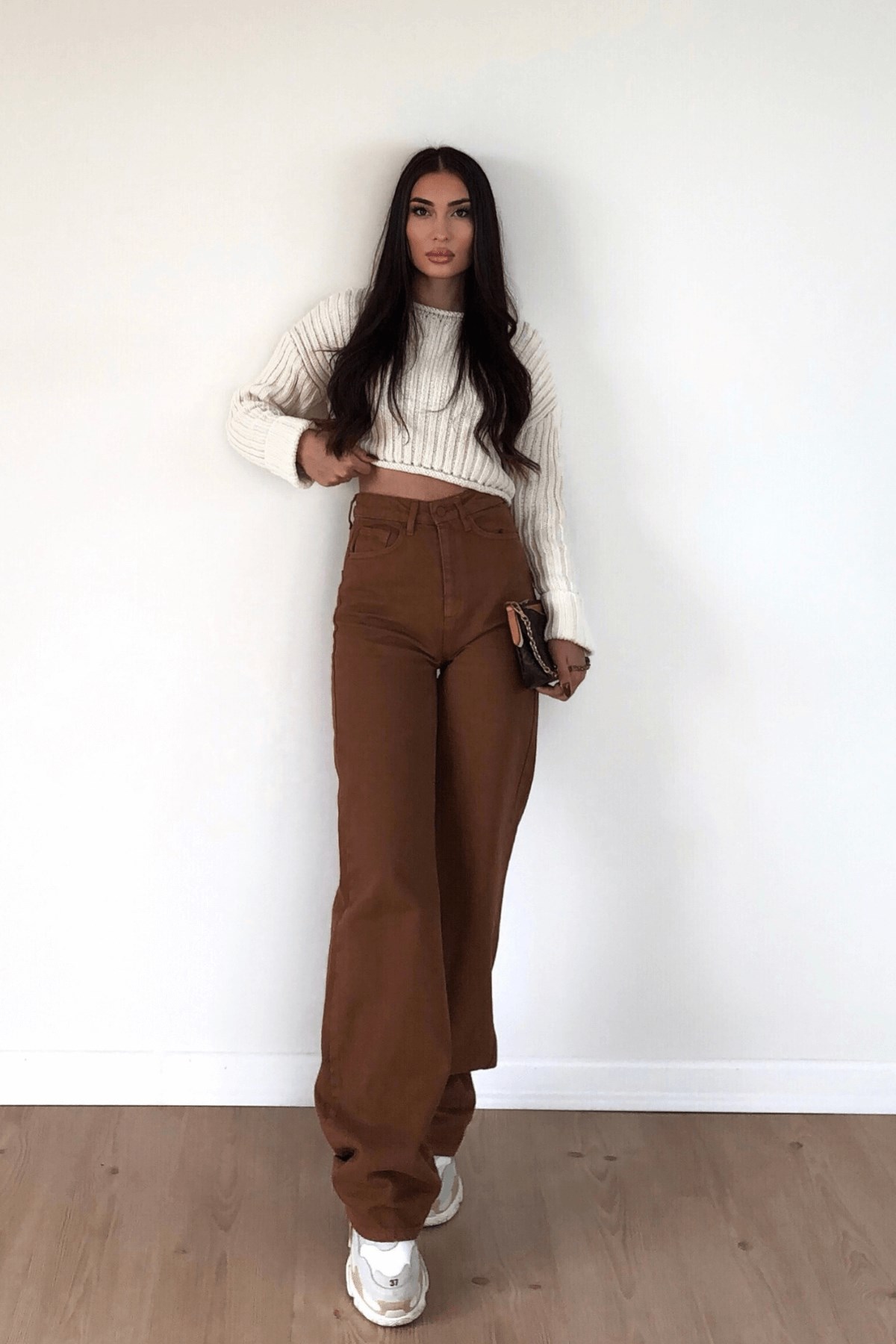 KAHVERENGİ WİDE LEG JEAN
