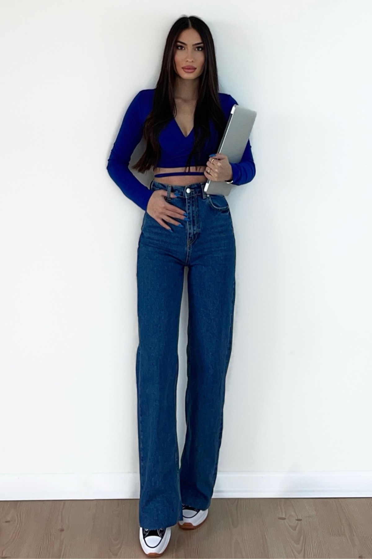 KOYU MAVİ 90'S WİDE LEG 
