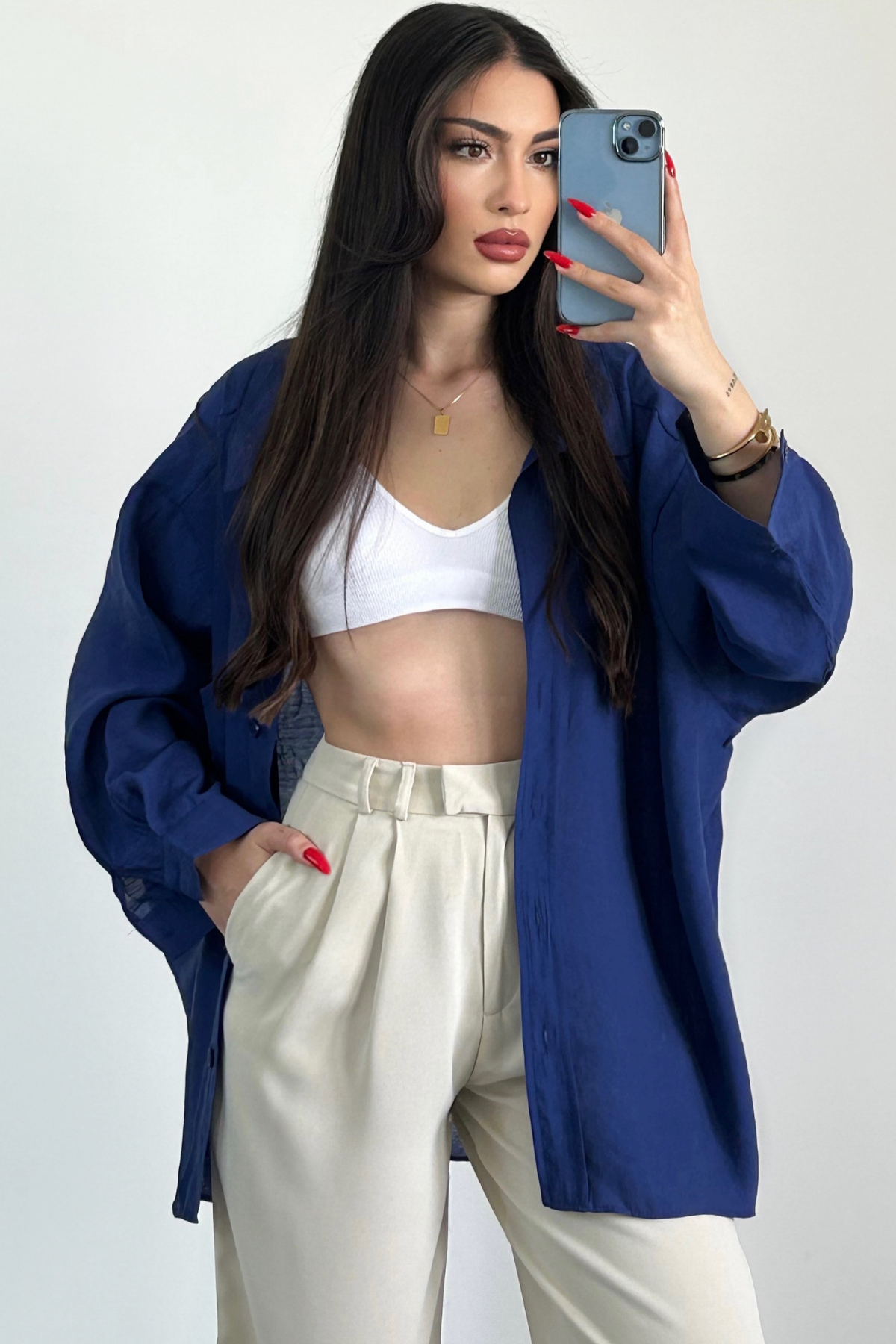 LACİVERT TENSEL GÖMLEK