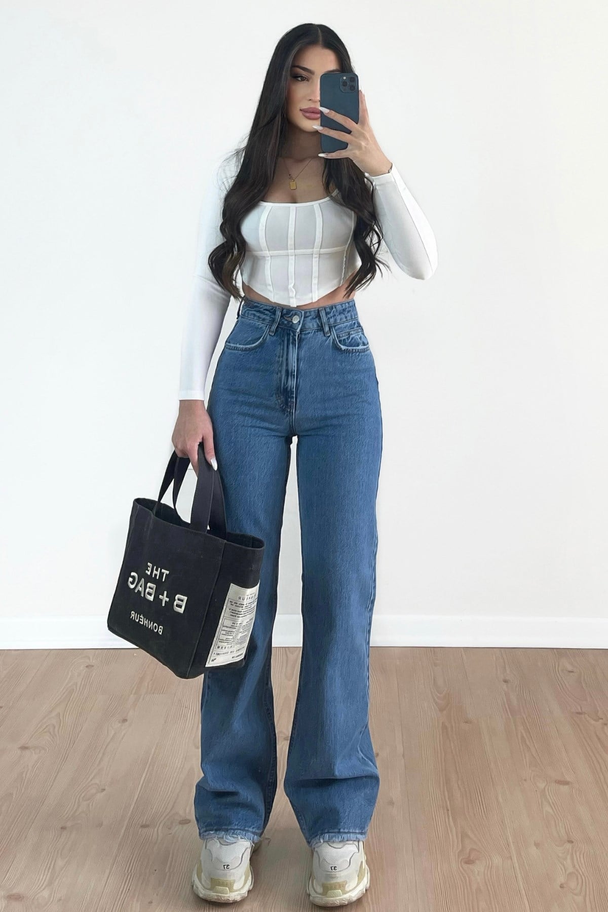 MİD BLUE WİDE LEG JEAN