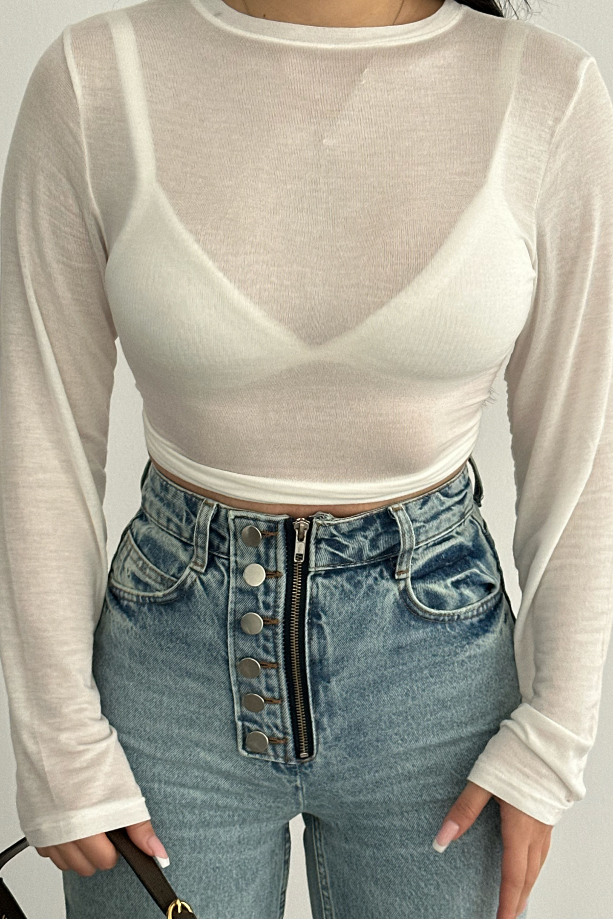 PREMİUM BEYAZ TRANSPARAN BLUZ