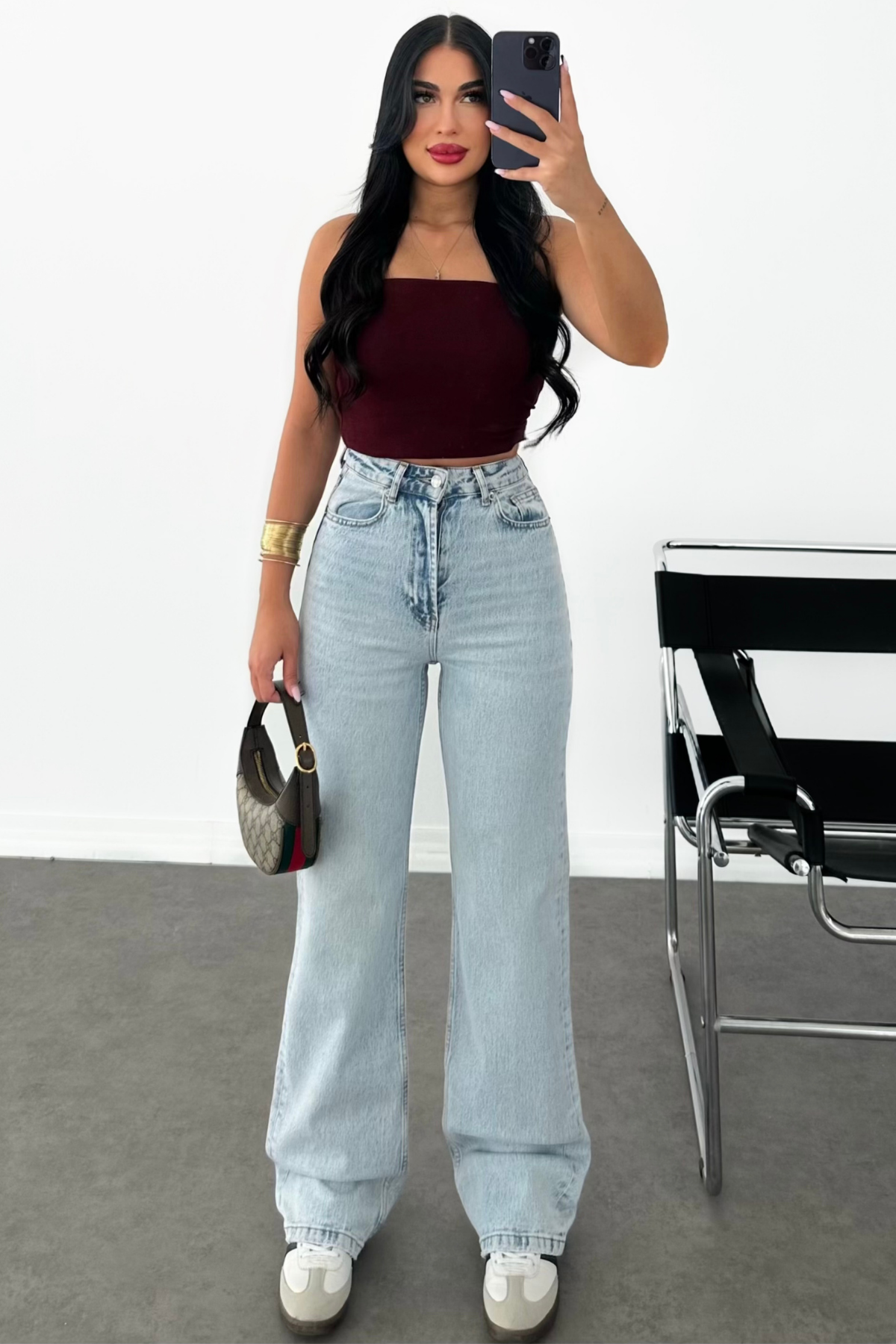 PREMİUM BUZ MAVİ YÜKSEK BEL ELİNA JEAN