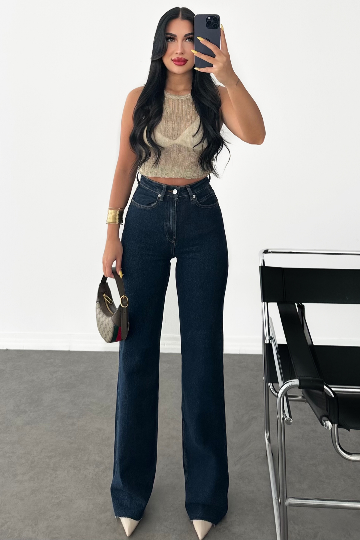 PREMİUM DARK BLUE WİDE LEG JEAN JENA