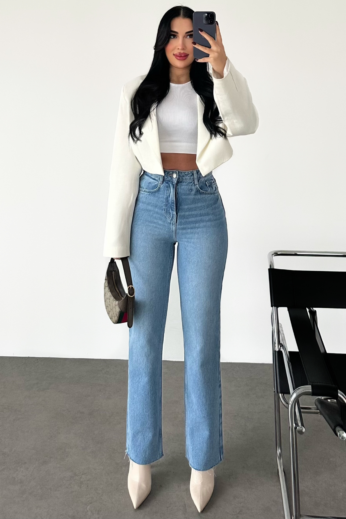 PREMİUM EKSTRA YÜKSEK BEL MİD BLUE JEAN