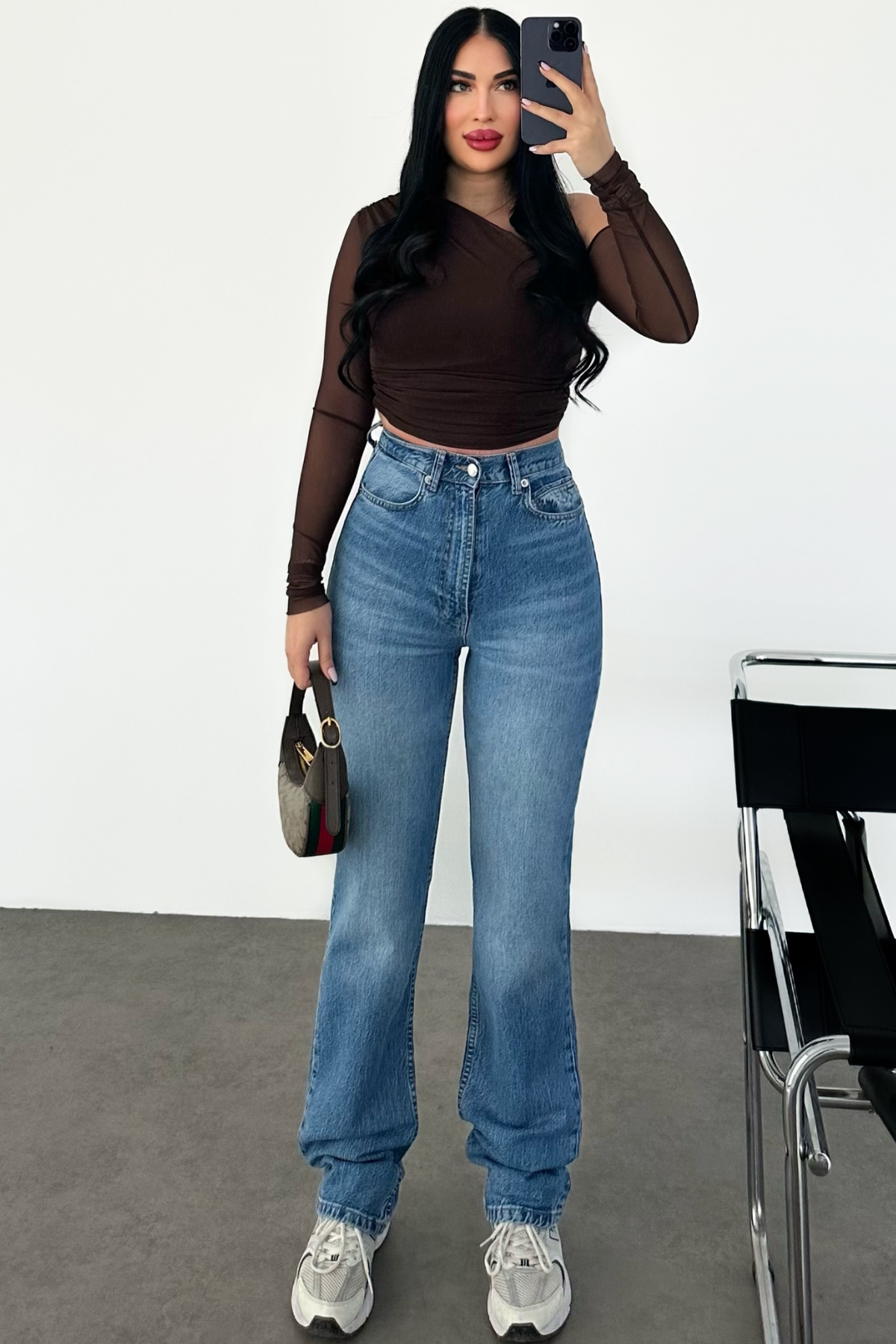 PREMİUM EKSTRA YÜKSEK BEL MİD BLUE LESSY STRAİGHT JEAN