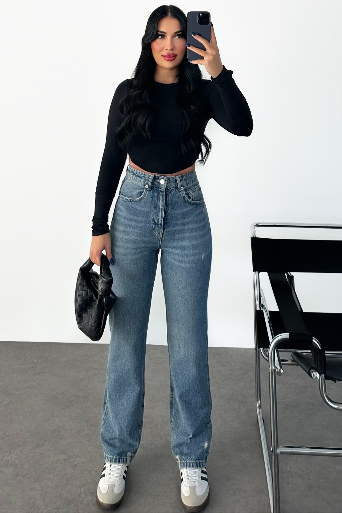 PREMİUM EKSTRA YÜKSEK BEL MOM FİT MİD BLUE JEAN