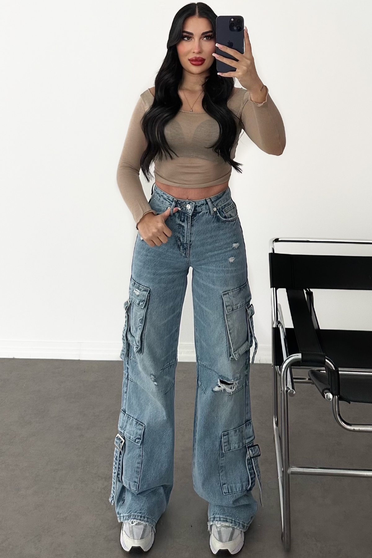 PREMİUM KARGO CEPLİ TASARIM JEAN SENDY