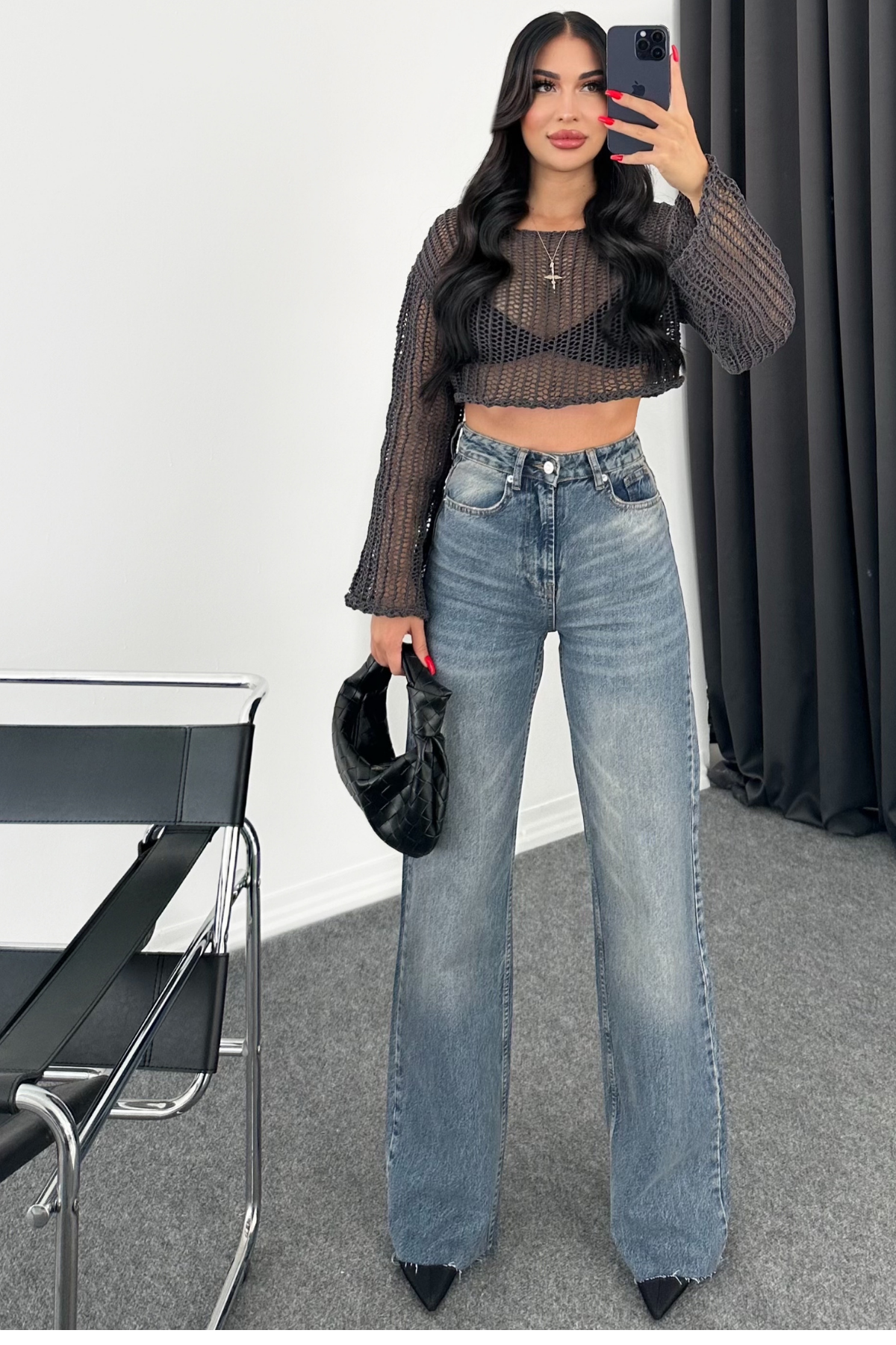 PREMİUM KIRCILLI VALEZY WİDE LEG JEAN