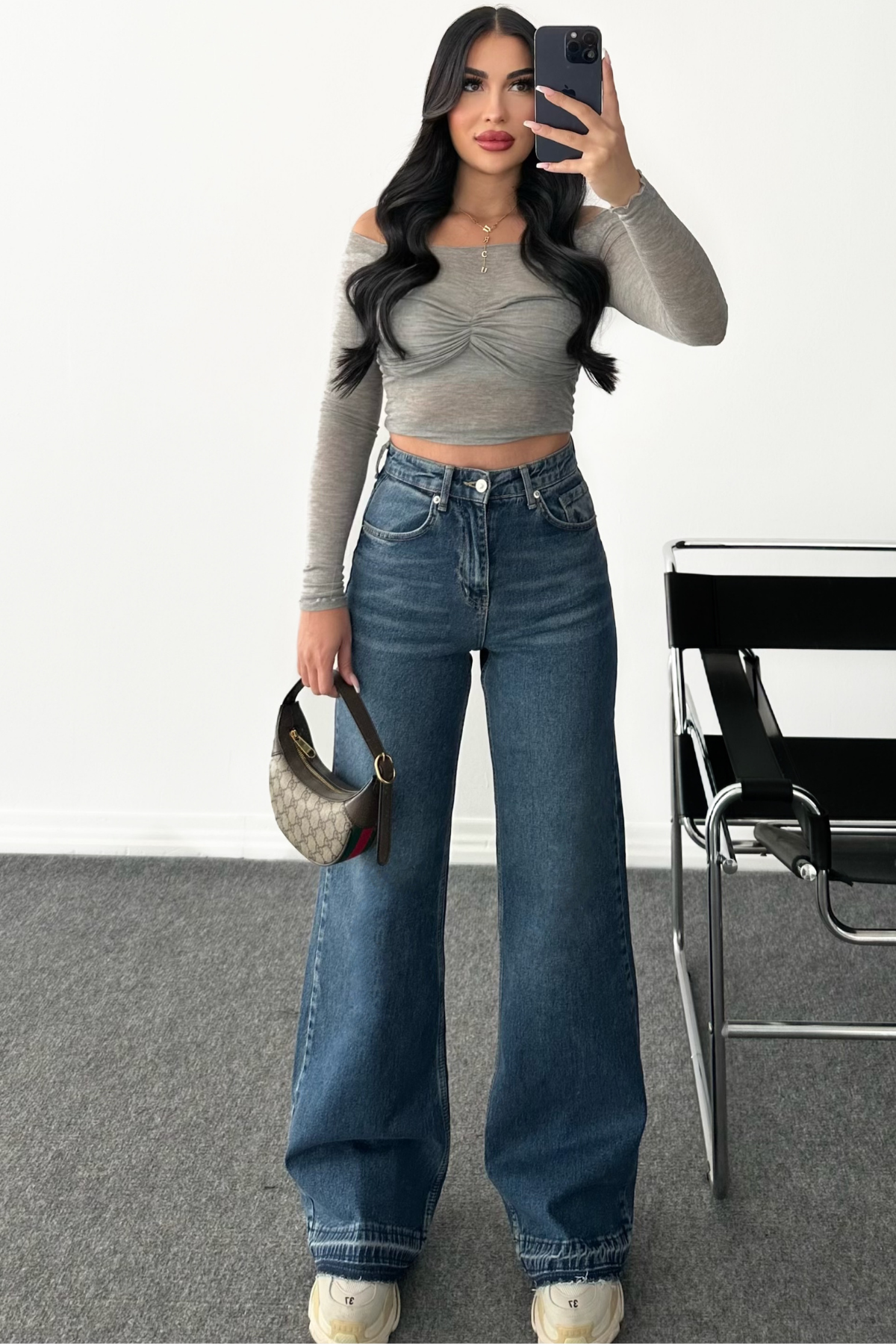 PREMİUM MİD BLUE BOL PAÇA JEAN 