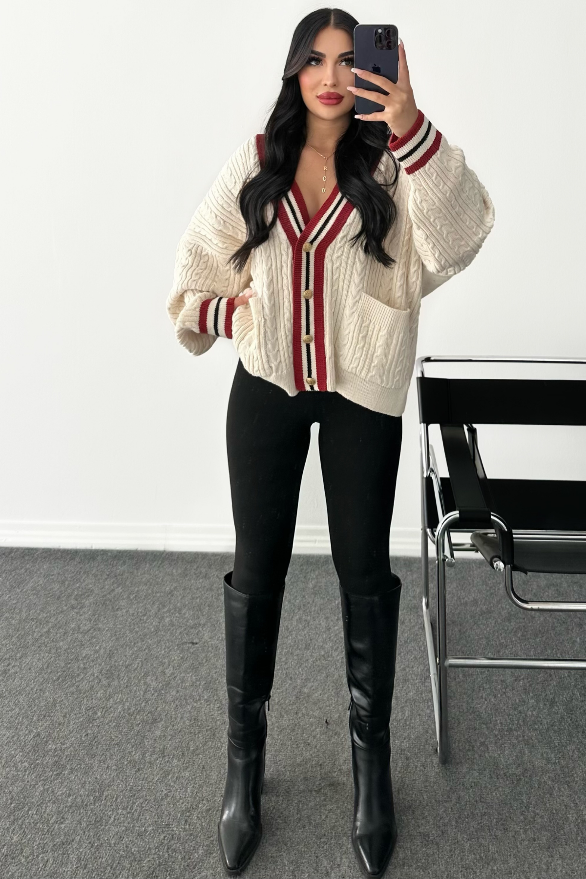 PREMİUM OVERSİZE ŞERİT DETAYLI HIRKA