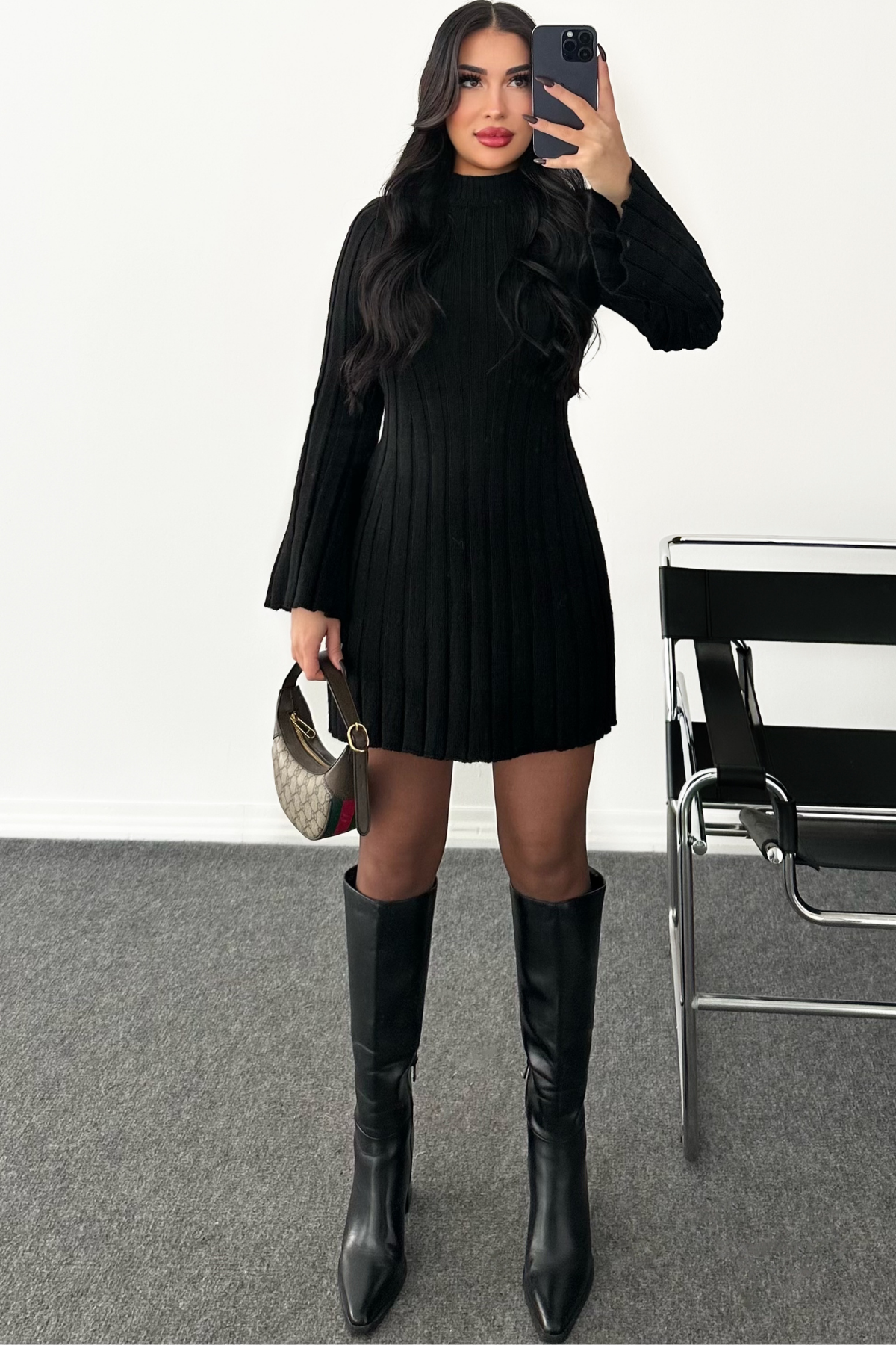 PREMİUM SİYAH OLİNA ELBİSE