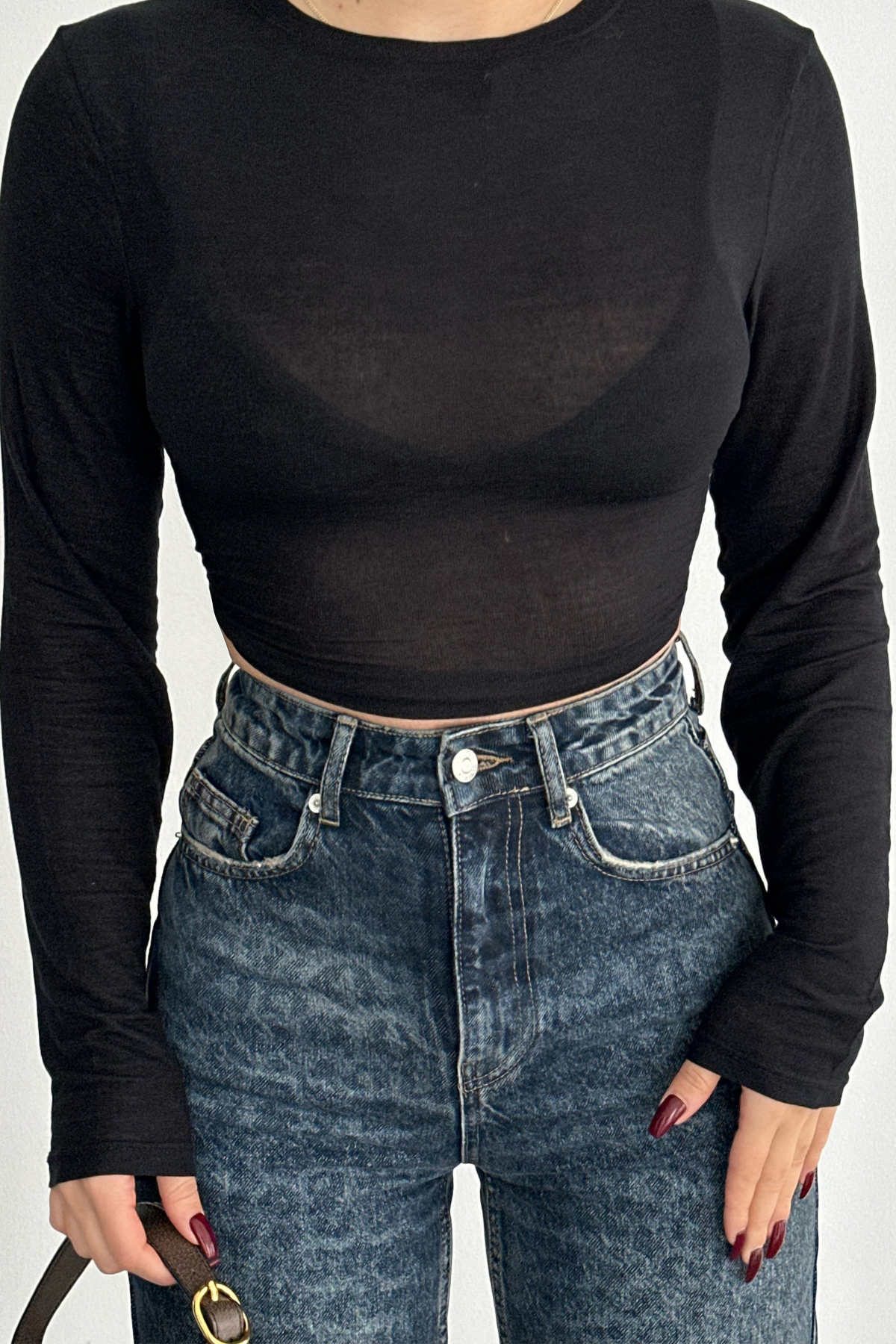 PREMİUM SİYAH TRANSPARAN BLUZ