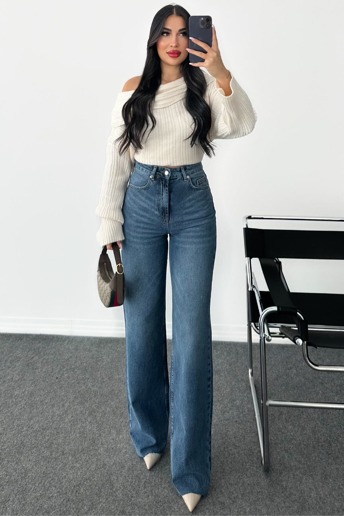 PREMİUM WİDE LEG KAİLA YÜKSEK BEL JEAN