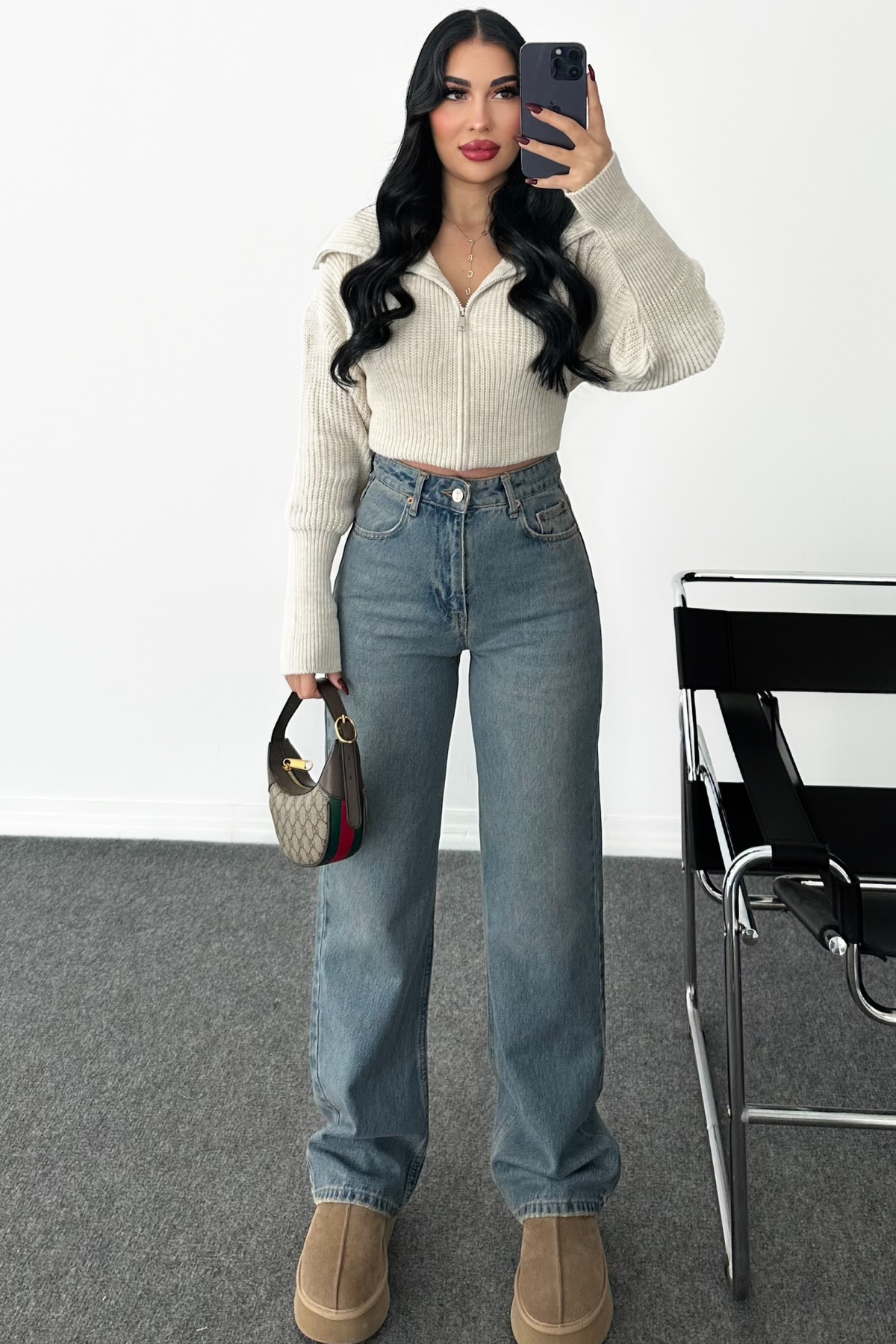 PREMİUM WİDE LEG MİD BLUE JENRY JEAN