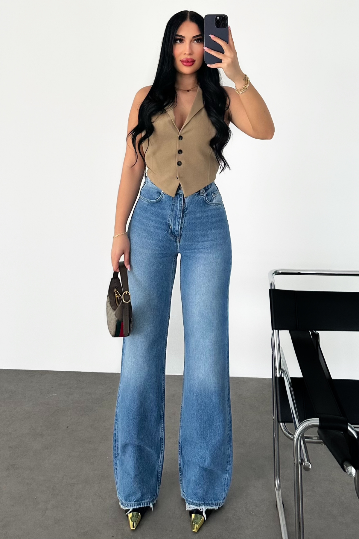 PREMİUM YÜKSEK BEL MİD BLUE ENNY JEAN