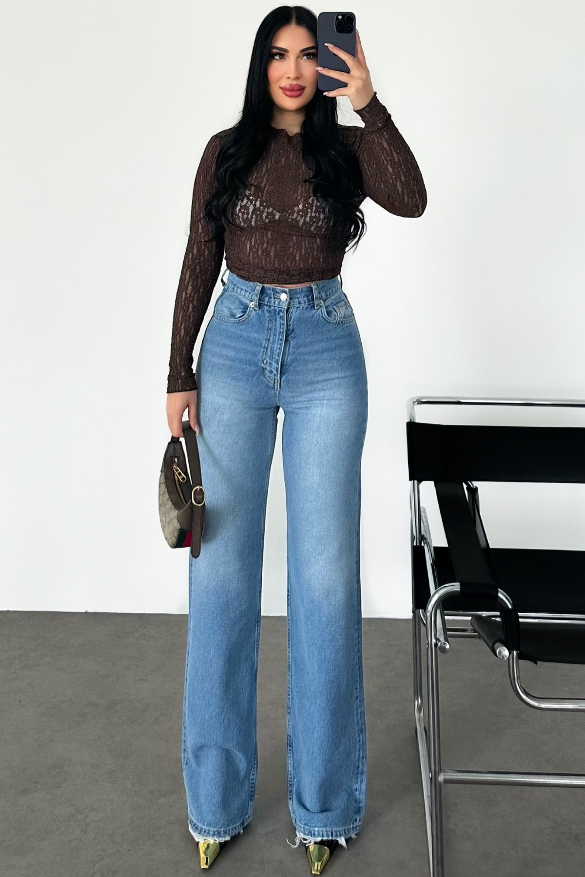 PREMİUM YÜKSEK BEL MİD BLUE ENNY JEAN