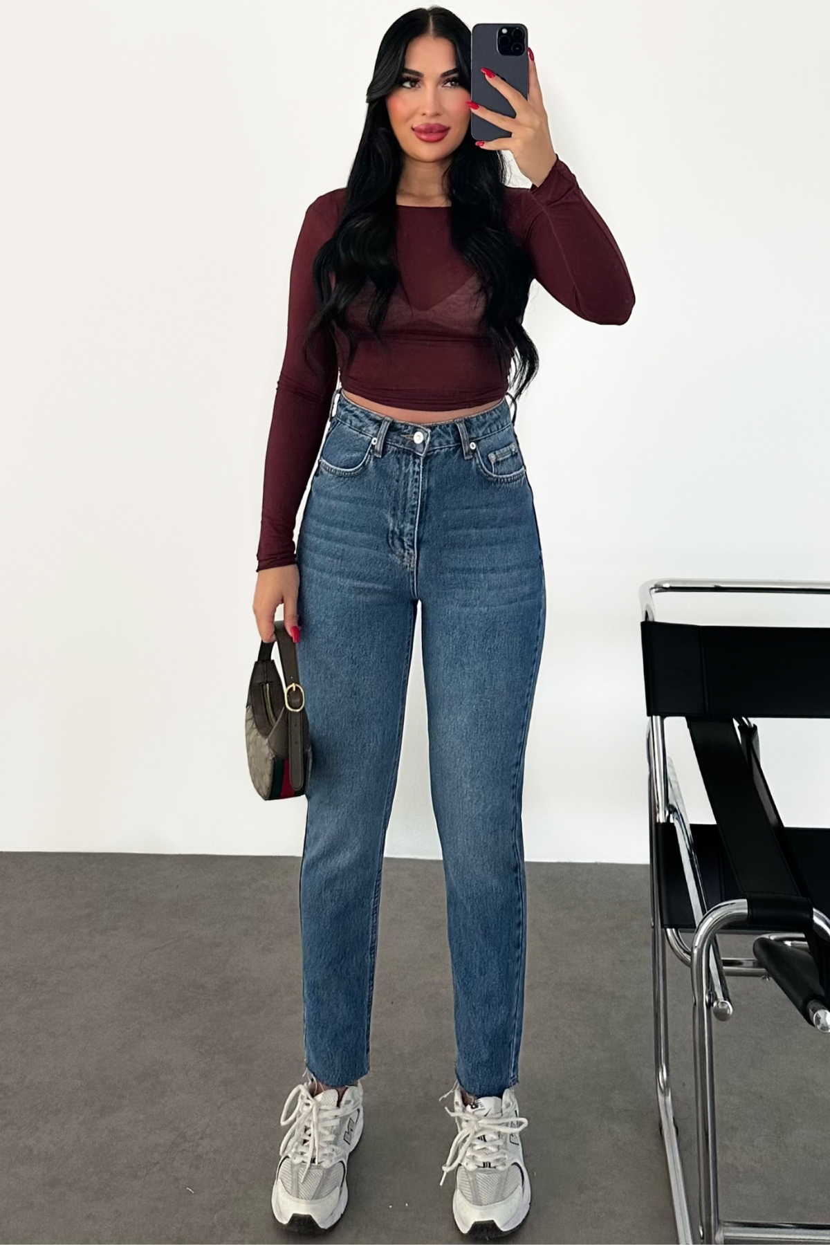 PREMİUM YÜKSEK BEL MİD BLUE SENDY MOM JEAN 