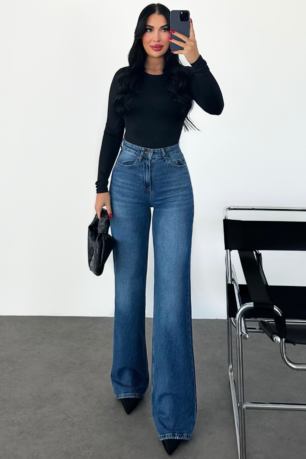 PREMİUM YÜKSEK BEL RESSY WİDE LEG JEAN