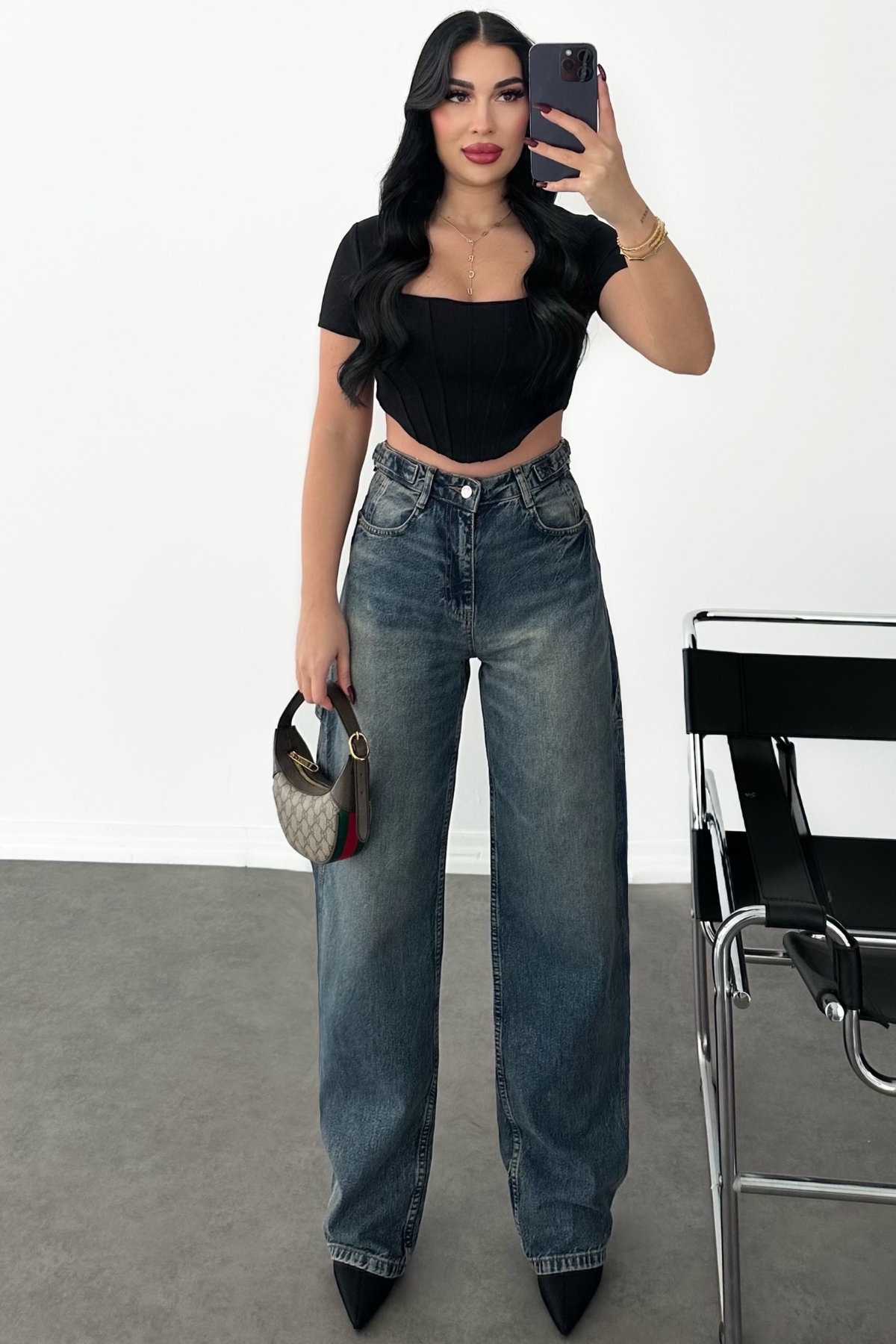 PREMİUM YÜKSEK BEL TİNTLİ BAGGY JEAN
