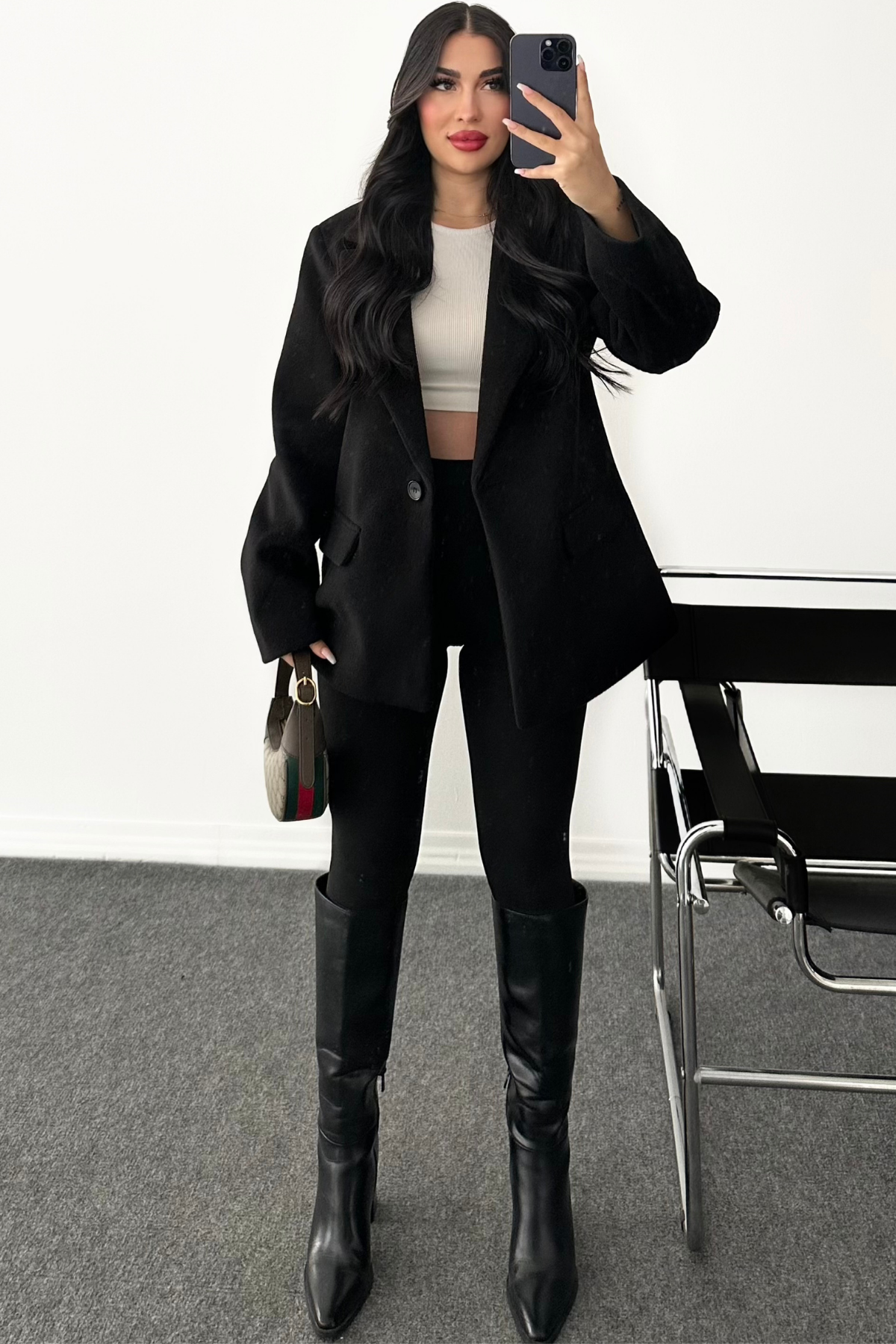 PREMİUM YÜN SİYAH CEKET