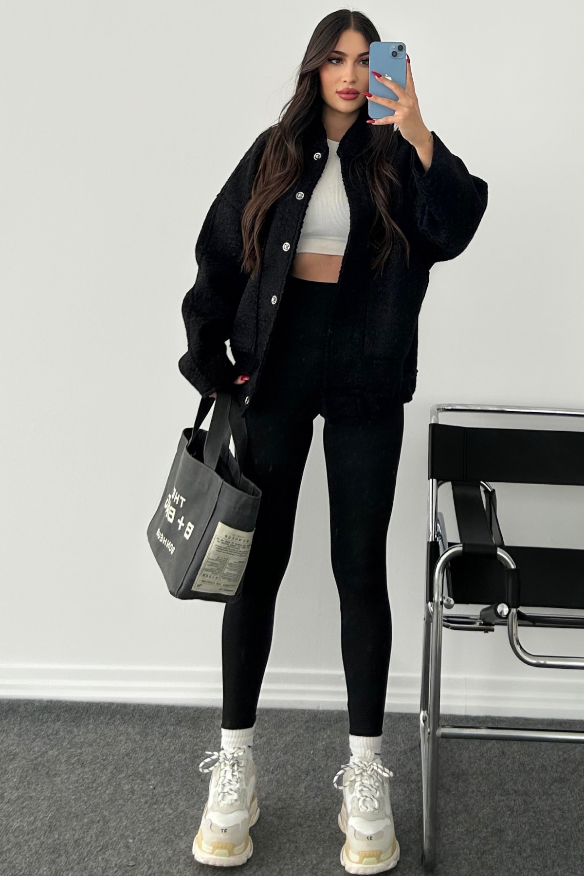 SİYAH DOKULU BOMBER CEKET