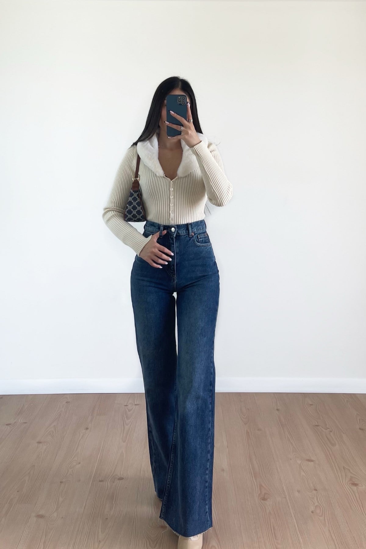 WİDE LEG ORTA KOYU JEAN