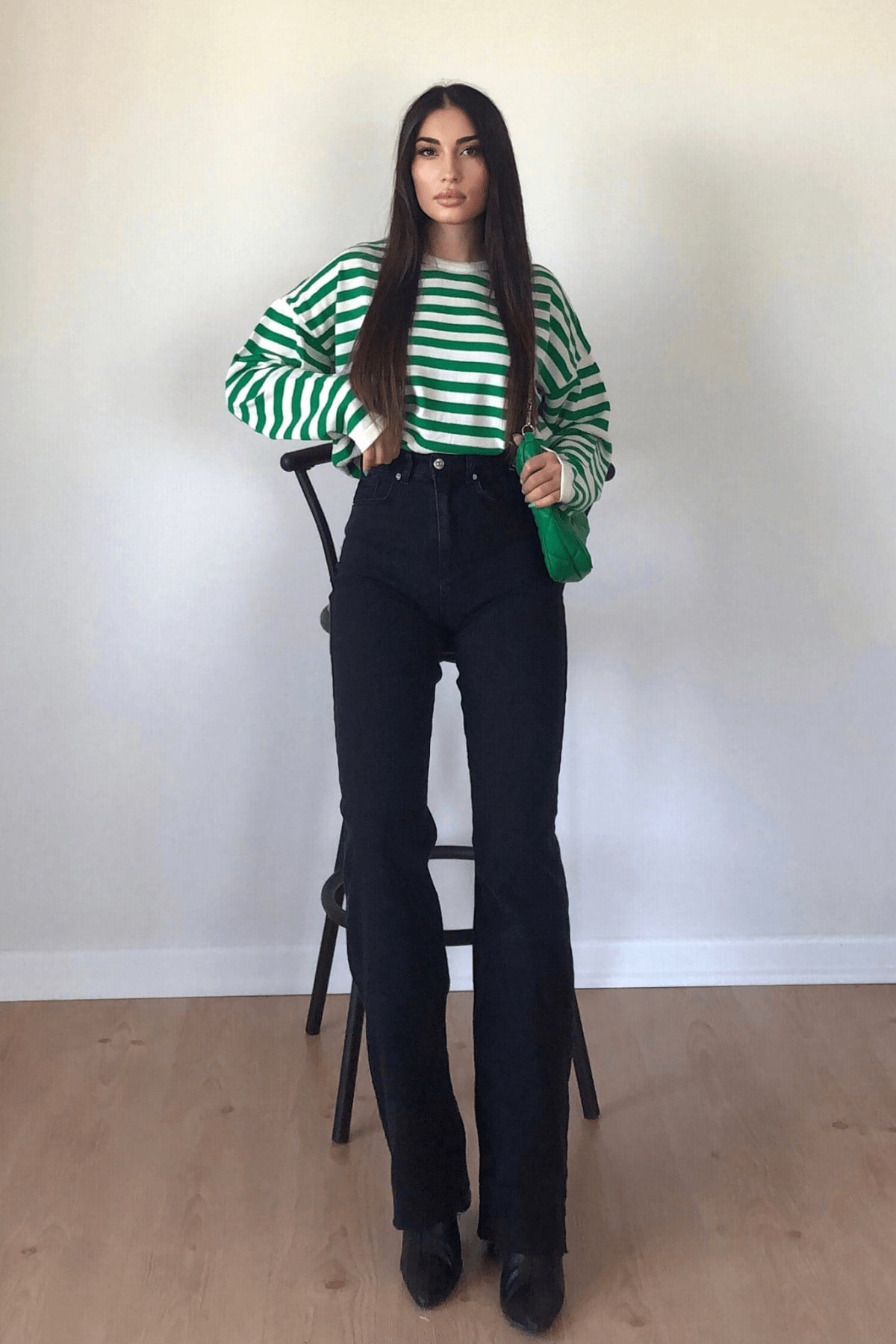 YEŞİL ÇİZGİLİ KAZAK 