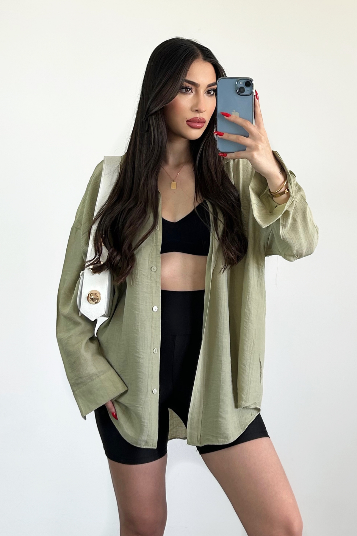 YEŞİL OVERSİZE GÖMLEK