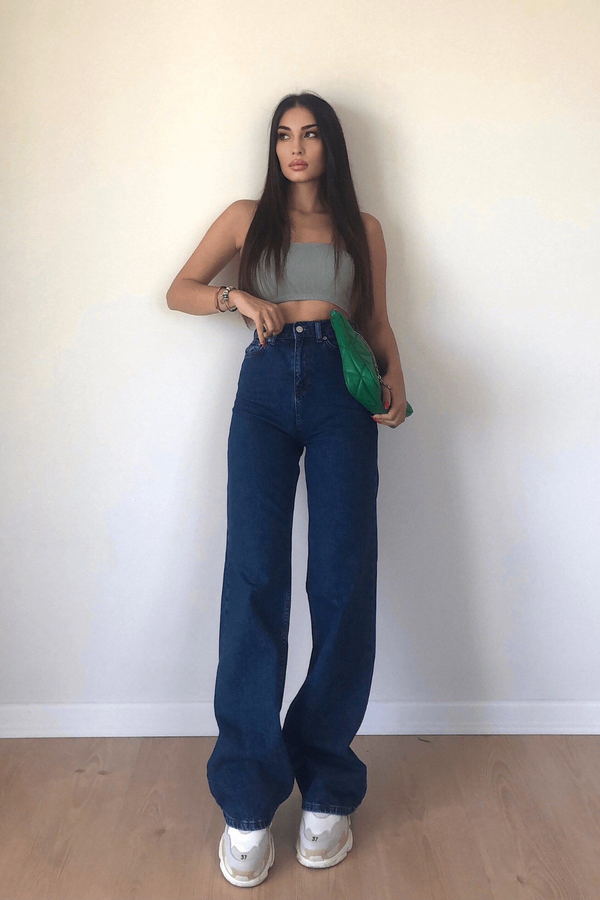 ZARA MODEL KOYU MAVİ PALAZZO PANTOLON 