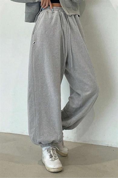 Kadın Gri S Etiketli Oversize Jogger Eşofman Altı