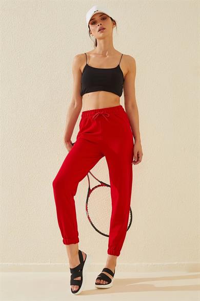Kadın Kırmızı Jogger Eşofman