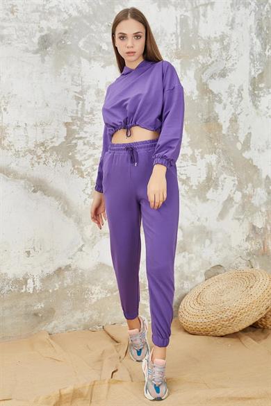 Kadın Mor Jogger Eşofman