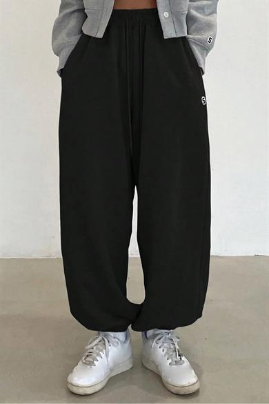 Kadın Siyah S Etiketli Oversize Jogger Eşofman Altı