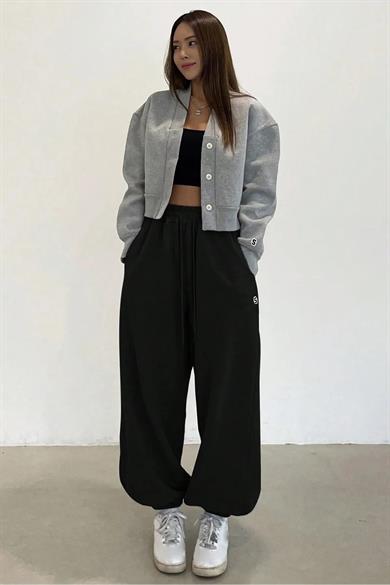 Kadın Siyah S Etiketli Oversize Jogger Eşofman Altı
