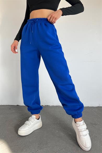Mavi 3 İplik Polarlı Jogger Eşofman