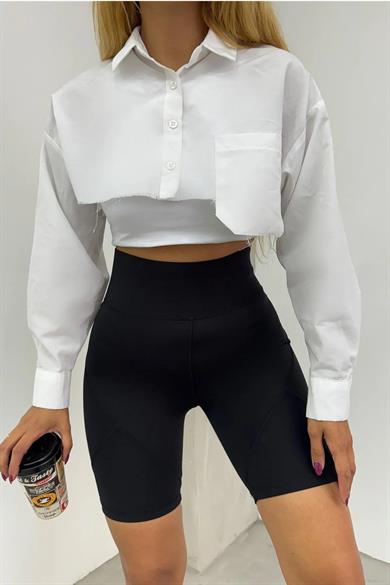 Hera Moda Kadın Siyah Karyokalı Sporcu Biker Tayt