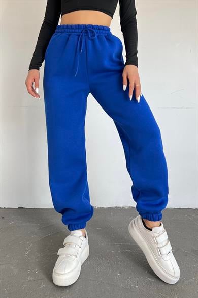 Mavi 3 İplik Polarlı Jogger Eşofman