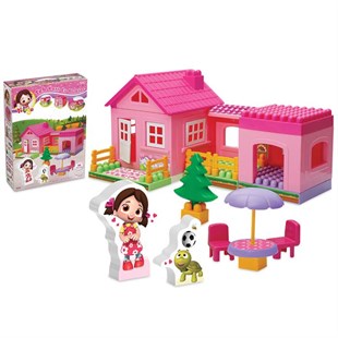 Niloya Tek Katlı Ev Bloklar - Ev Setleri - Barbie Ev Seti - Ev Oyuncakları