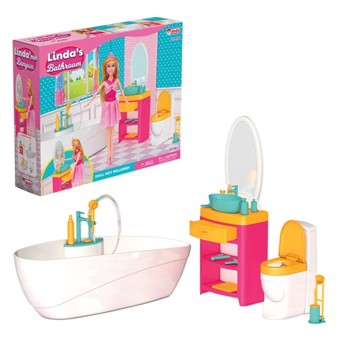Linda'nın Banyosu - Muhteşem Banyo Oyuncak - Eğlenceli Banyo Seti - Barbie Banyo Seti -  - Ev Setleri - Dede Toys - Fen Toys-03718