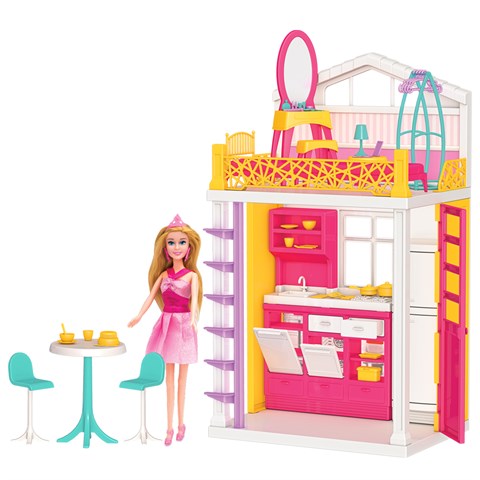 Linda'nın Evi 2 Katlı - Ev Oyuncak - Linda'nın Ev Seti - Barbie Ev Seti -  - Ev Setleri - Dede Toys - Fen Toys-03734