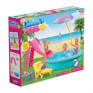 Linda'nın Havuzu - Havuz Partisi Oyuncak - Havuz Partisi Seti - Barbie Havuz Seti -  - Ev Setleri - Dede Toys - Fen Toys-03747